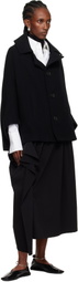 Y's Black U-Irregular Short Sleeve Coat