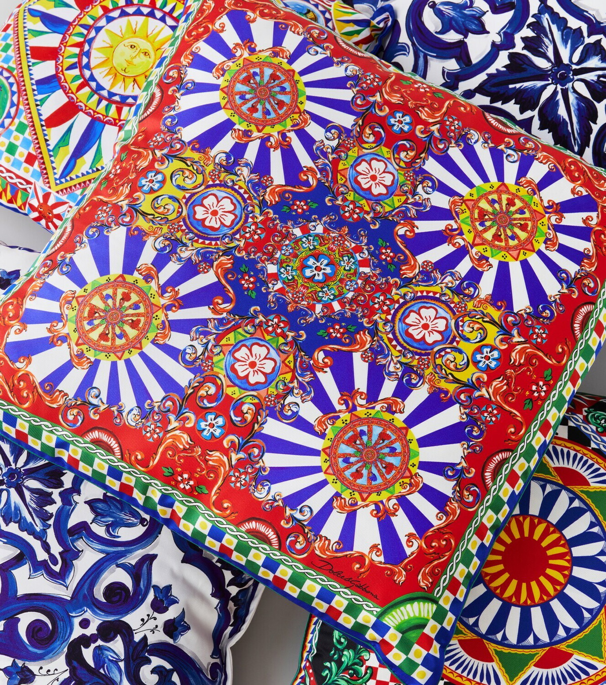 Dolce&Gabbana Casa - Medium printed silk twill cushion Dolce & Gabbana