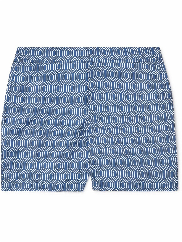 Photo: Frescobol Carioca - Slim-Fit Short-Length Printed Swim Shorts - Blue