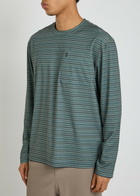 Hiking Patrol Striped Stretch-jersey T-shirt Navy