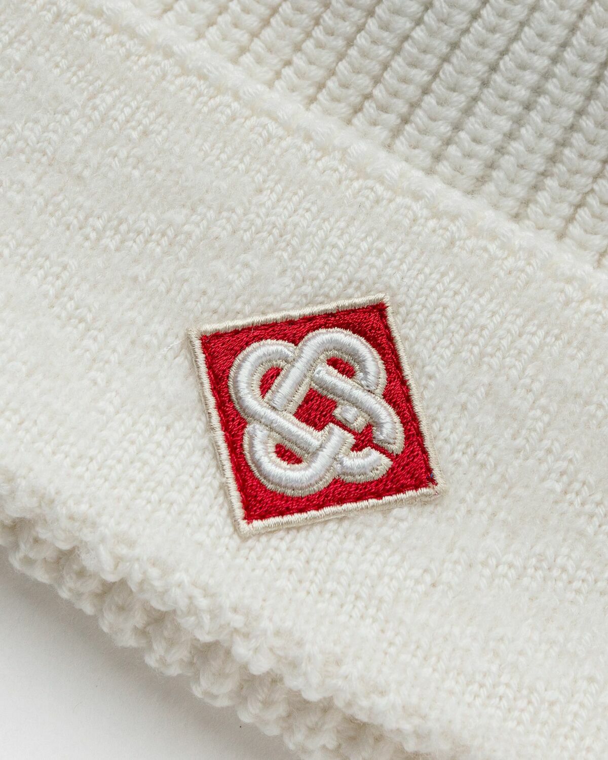 Casablanca Boucle Laurel Beanie White Beanies