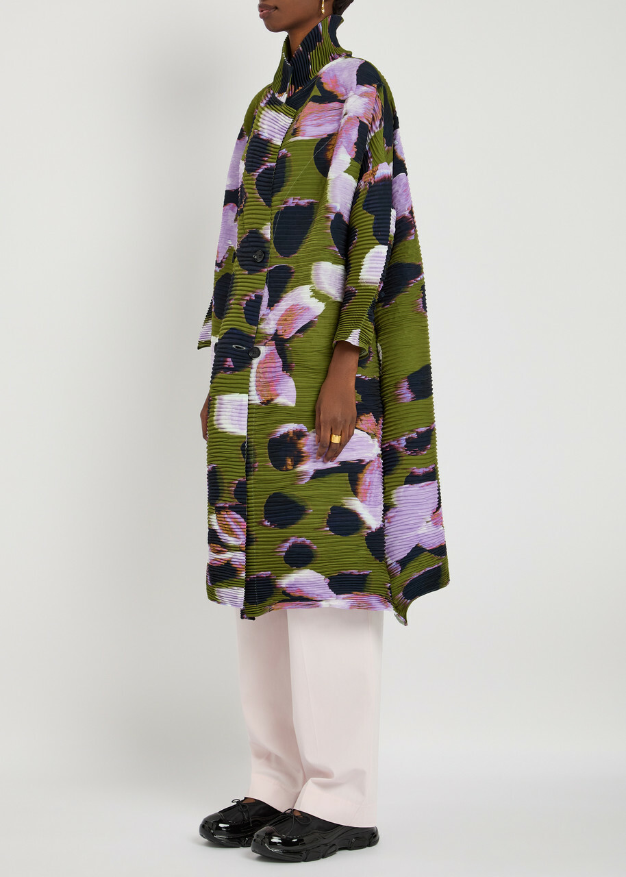 Julia Heuer Johan Plissé Seerksucker Coat - Green - One Size