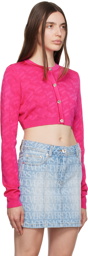 Versace Pink 'La Greca' Cardigan