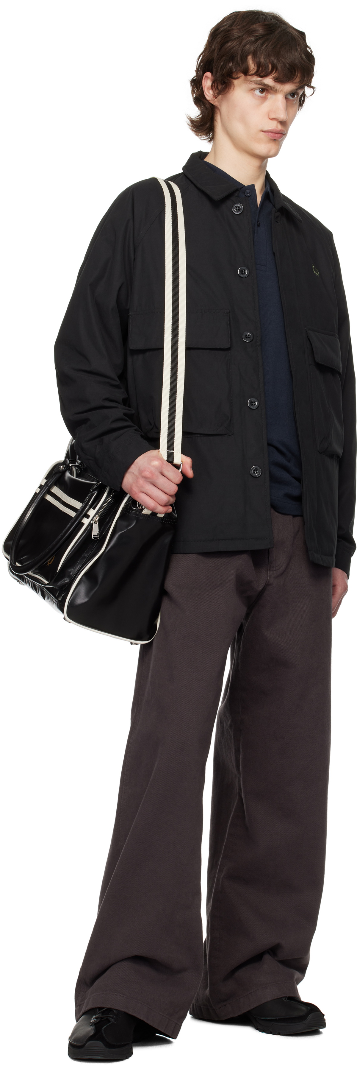 Fred Perry Black Classic Holdall Duffle Bag Fred Perry