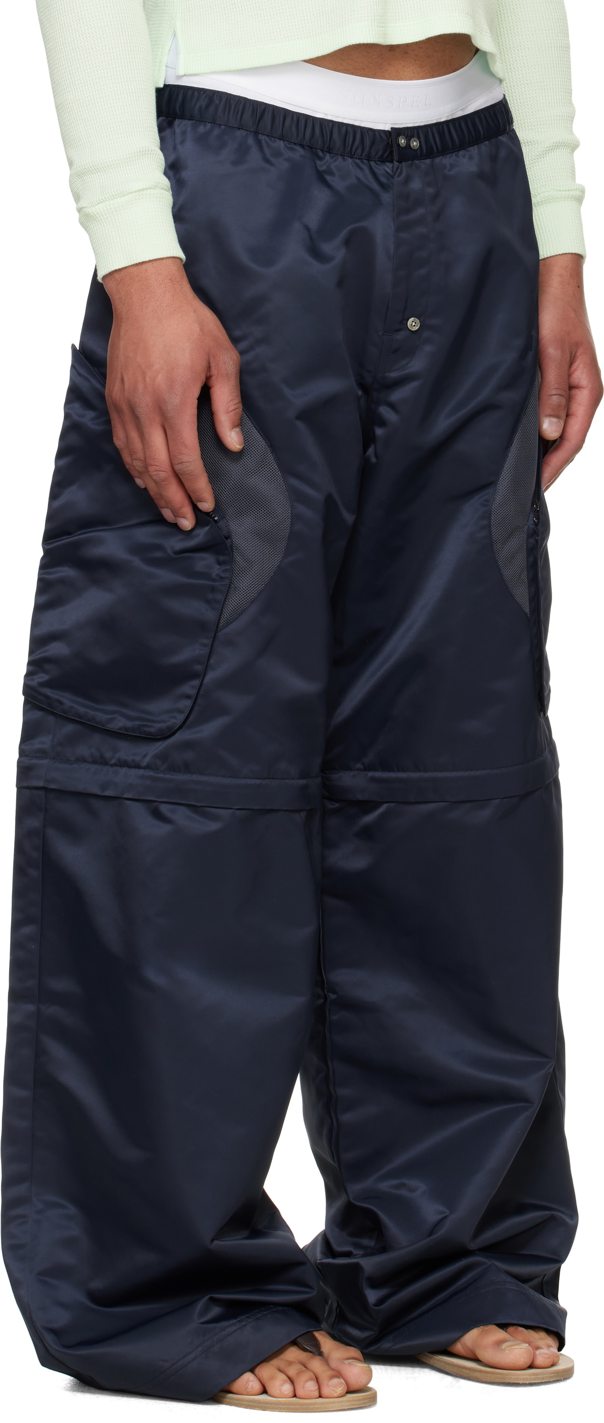 Raimundo Langlois Navy Convertible Board Cargo Pants