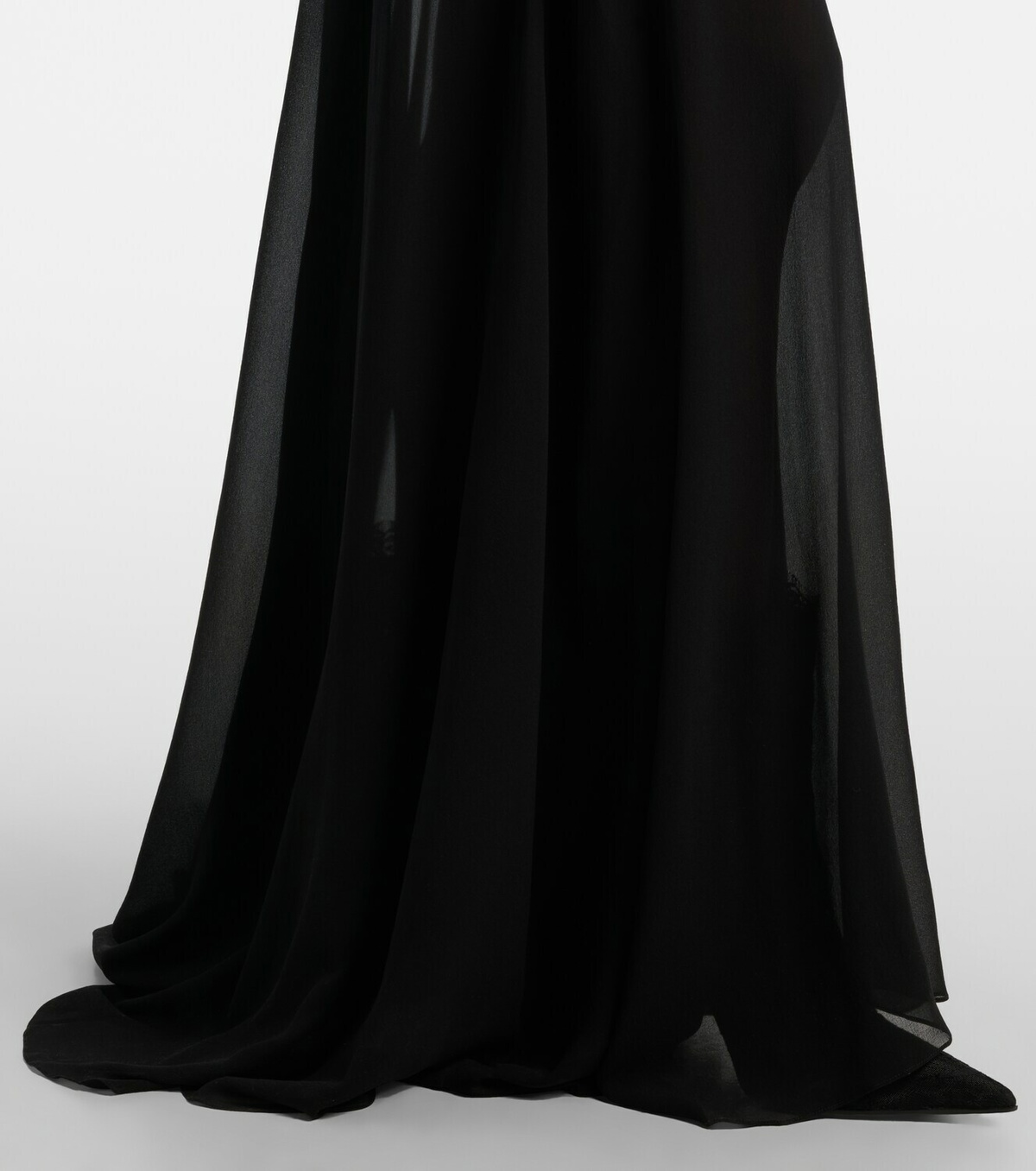 McQueen Velvet-trimmed silk georgette gown