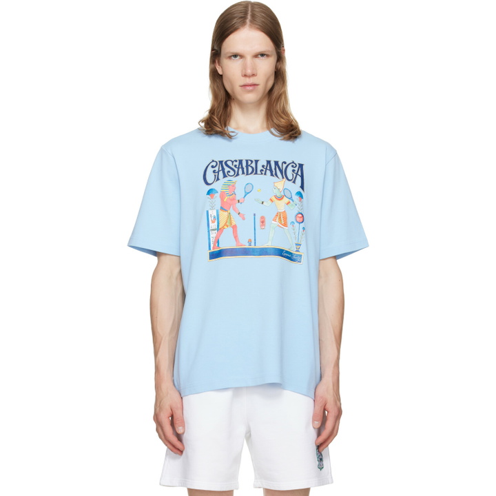 Photo: Casablanca Blue Egyptian Tennis Match Short Sleeve T‑shirt
