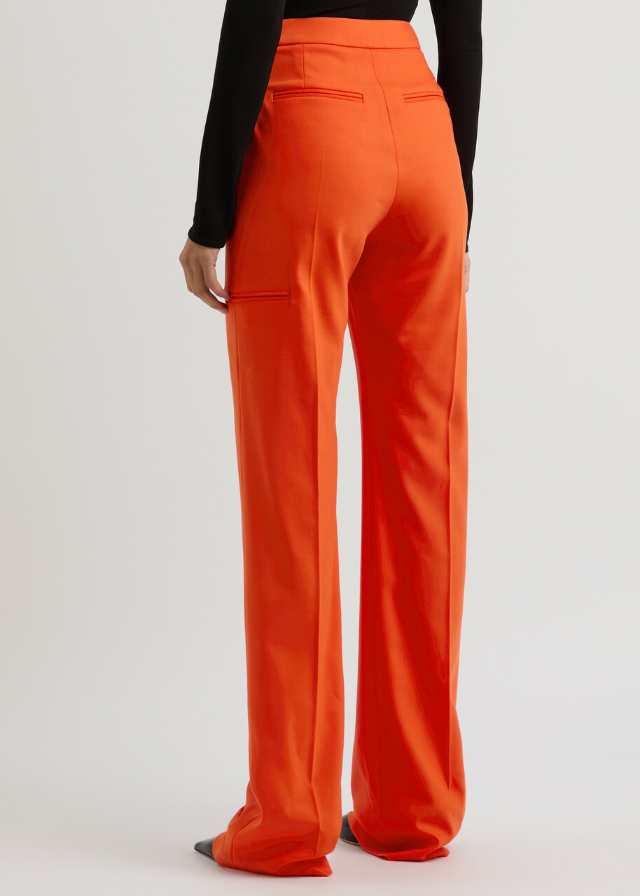 David Koma Straight-leg Stretch-wool Trousers Orange