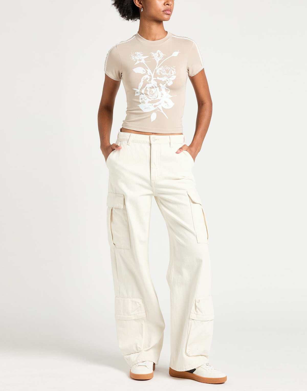 Open Yy Womens T-shirt in Beige