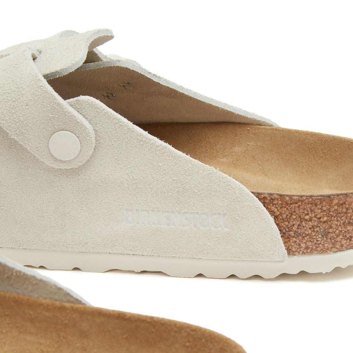 Birkenstock Boston SFB Clog - Antique White Suede