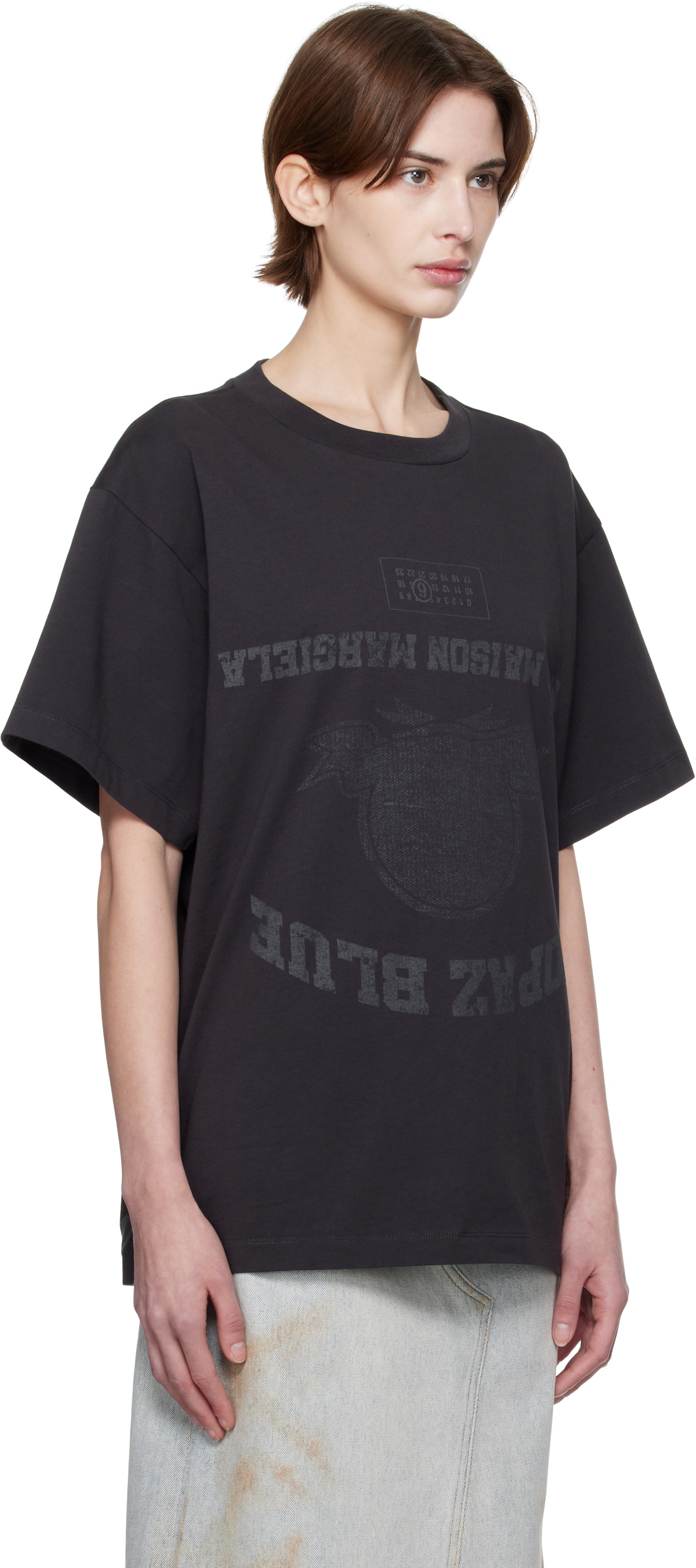 MM6 Maison Margiela Black Topaz Blue T-shirt MM6 Maison Margiela