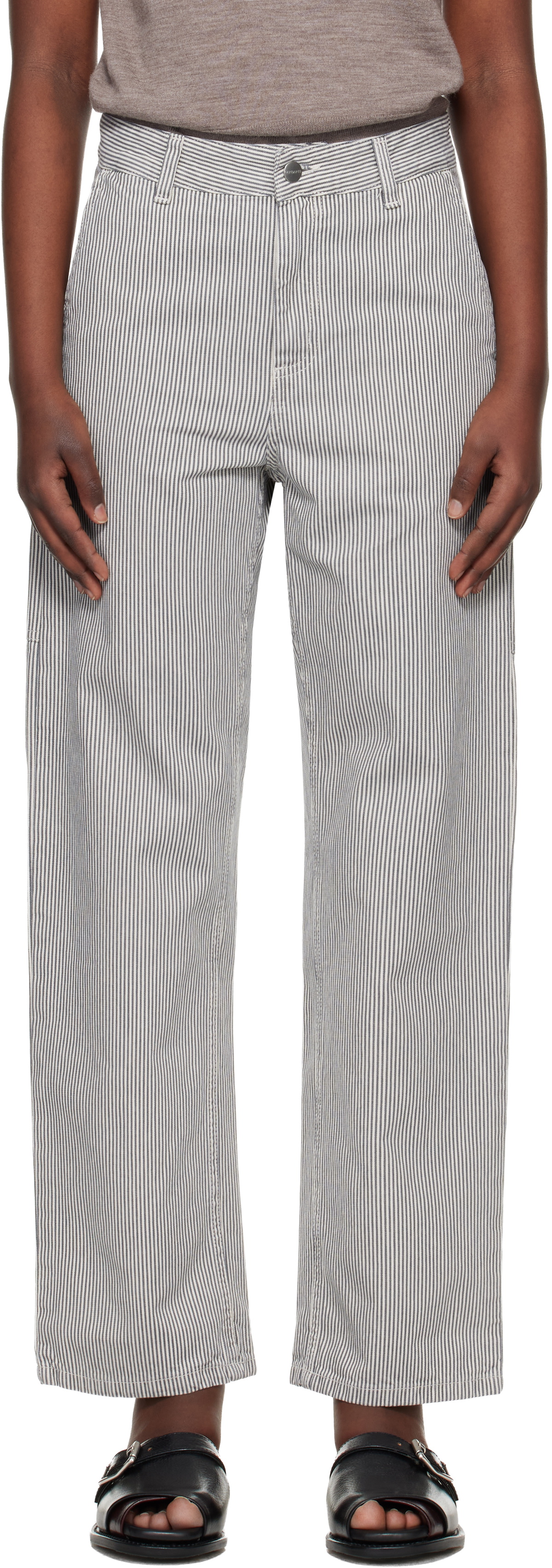 Carhartt Work In Progress Gray Mercer Stripe Jeans