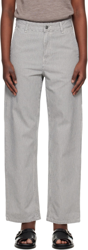 Photo: Carhartt Work In Progress Gray Mercer Stripe Jeans