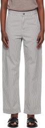 Carhartt Work In Progress Gray Mercer Stripe Jeans