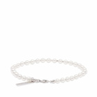 NUMBERING Men's 4mm Pearl Toggle Bracelet in Silver