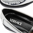 Versace Women's Medusa Head Loafer Shoes in Silver Versace Gold