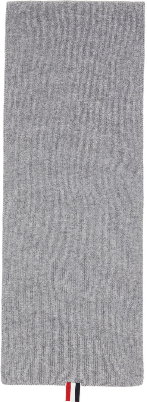 Thom Browne Gray 4-Bar Scarf