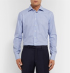 Etro - Blue Slim-Fit Micro-Checked Cotton-Poplin Shirt - Blue