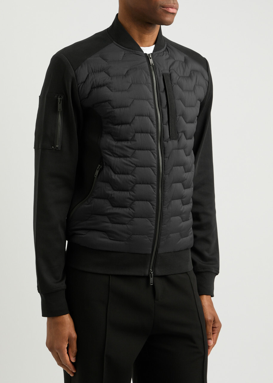 Moose Knuckles Granite Nylon and Cotton Bomber Jacket Black