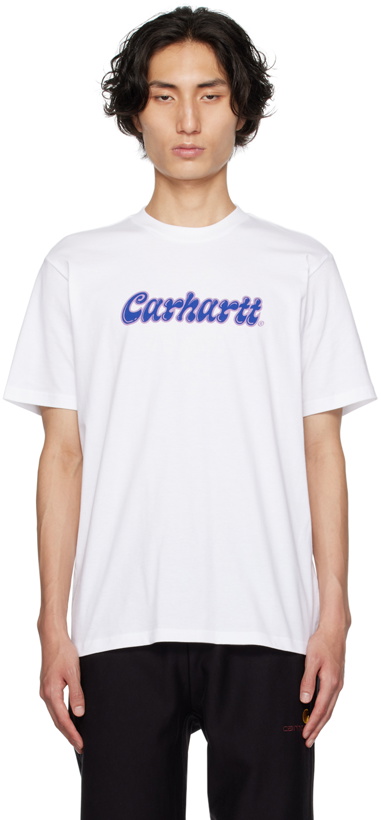 Photo: Carhartt Work In Progress White Liquid Script T-Shirt