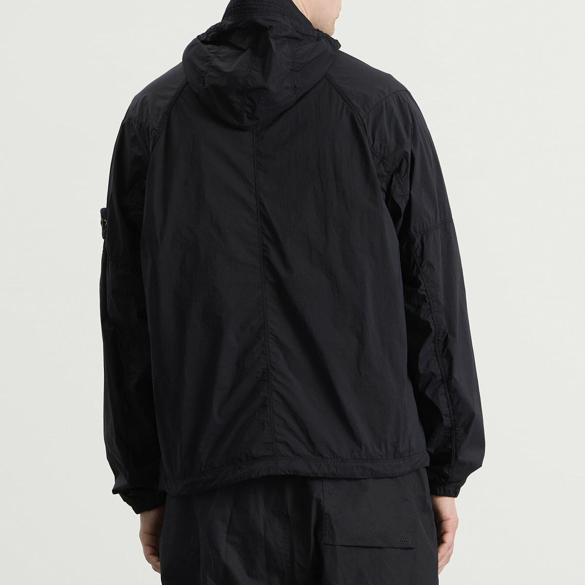 Stone Island Men's Ultralight Nylon Stretch-TC Hooded Jacket in Navy Blue