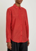 Matteau Polka dot Cotton and Silk-blend Shirt Red