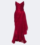 Maria Lucia Hohan Heidi pleated silk bustier gown