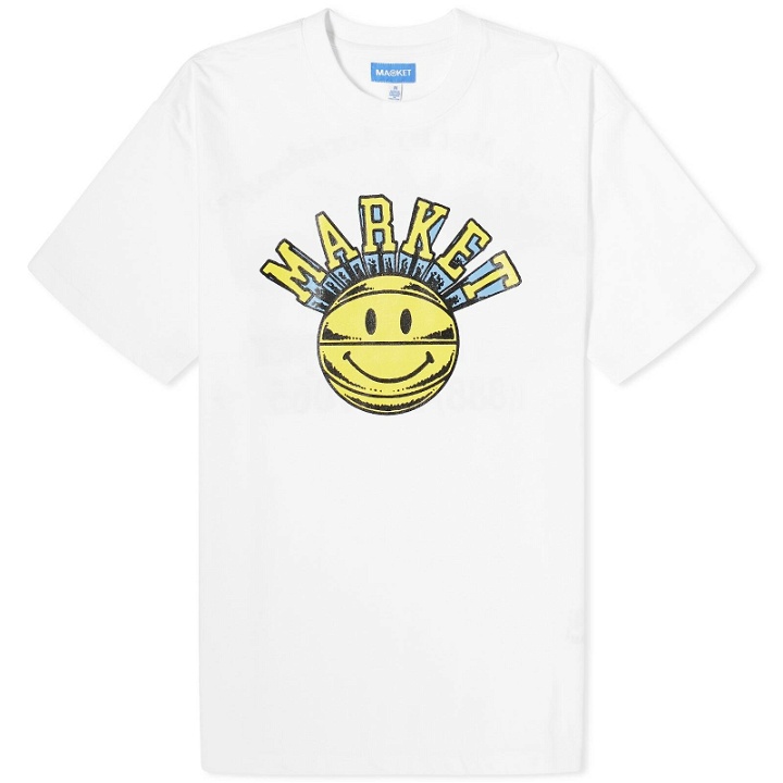 Photo: MARKET Men's Smiley Hoops T-Shirt in White