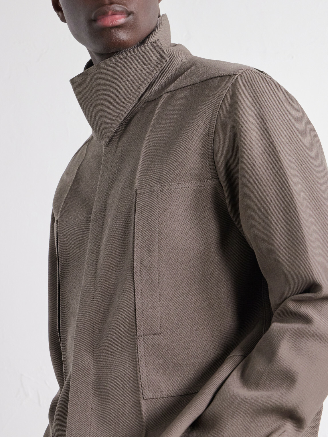 Rick Owens - Virgin Wool Drill Overshirt - Gray