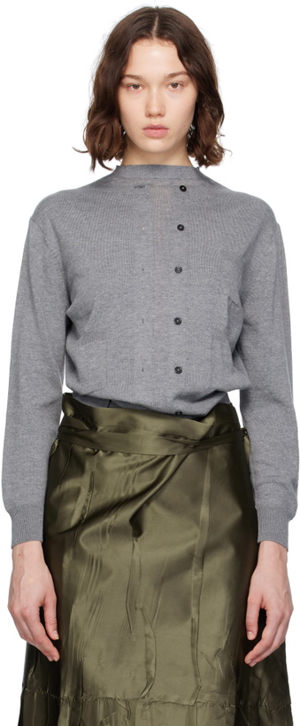 Photo: MARIE ADAM-LEENAERDT Gray Trompe L'Oeil Cardigan