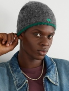 ERL - Logo-Embroidered Brushed Wool-Blend Beanie