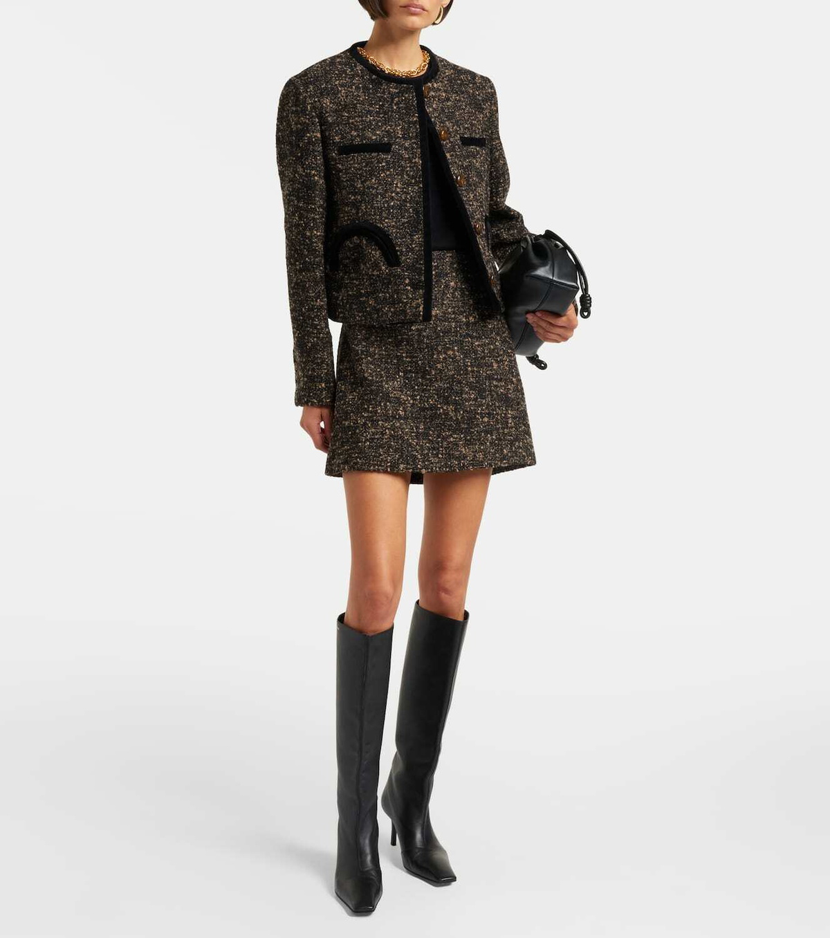 Blazé Milano Coci wool-blend tweed miniskirt