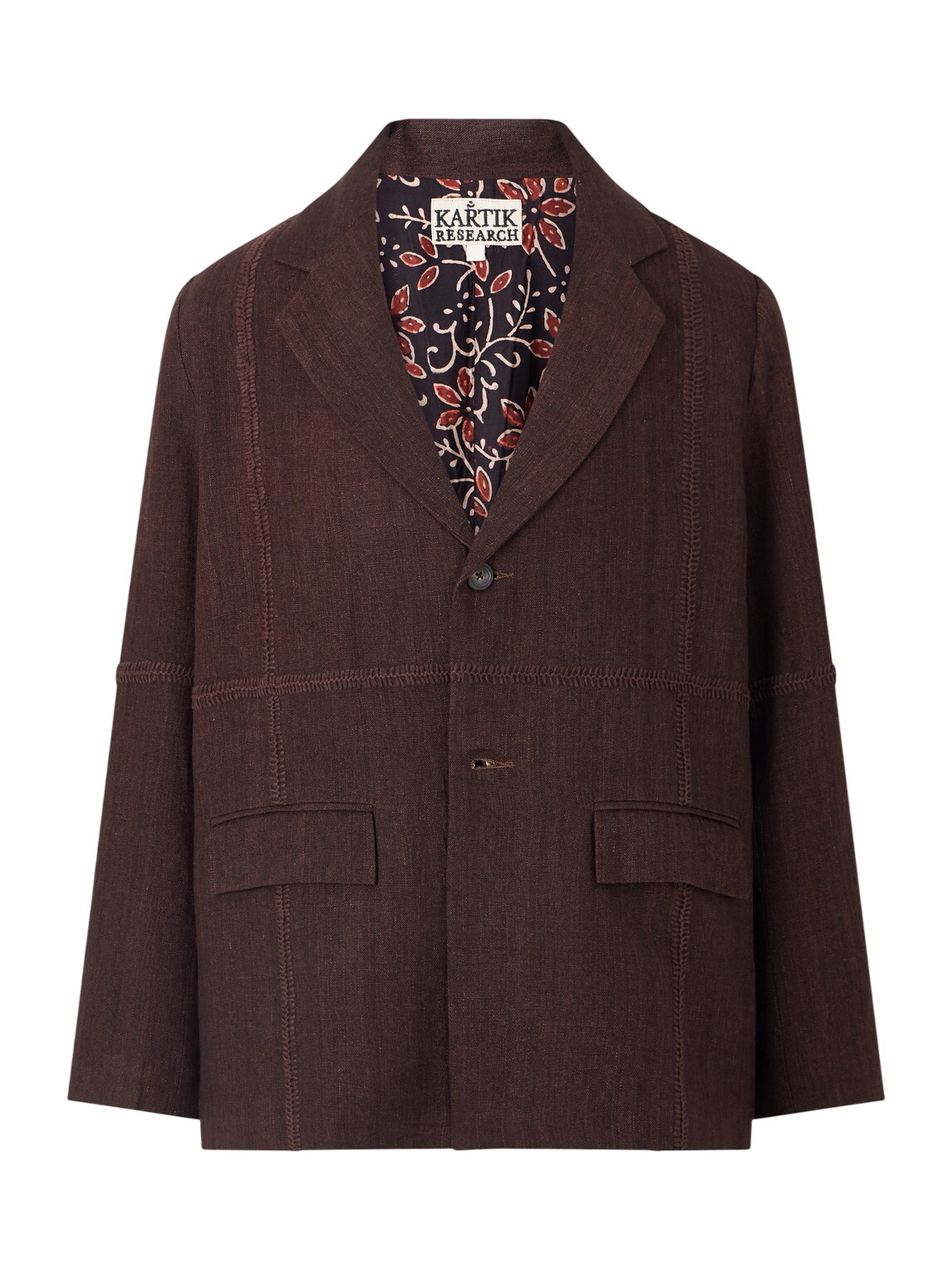 Kartik Research - Quilted Printed Cotton Jacket - Purple Kartik