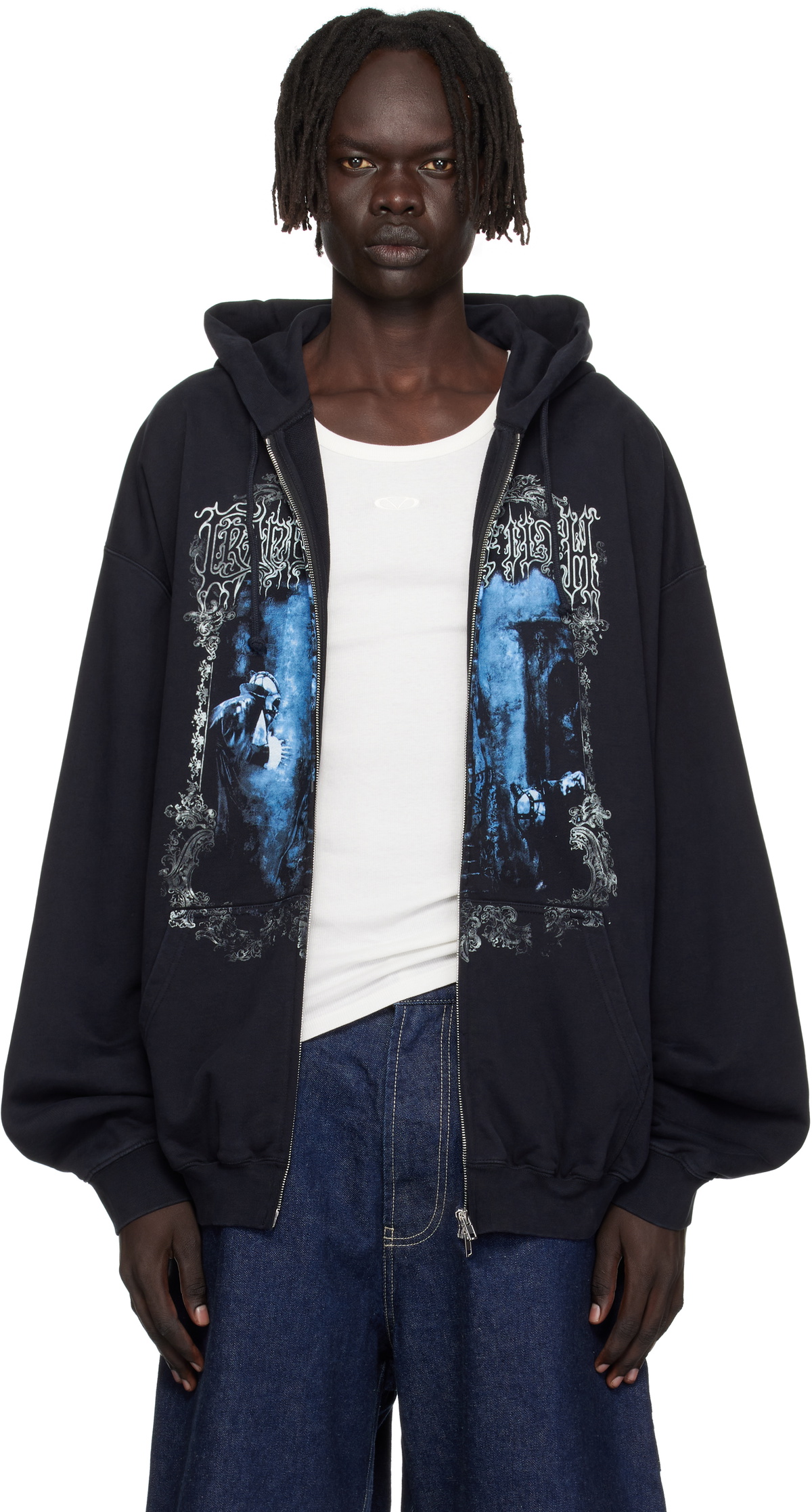 VETEMENTS White 'We Are The People' Zip-Up Hoodie Vetements