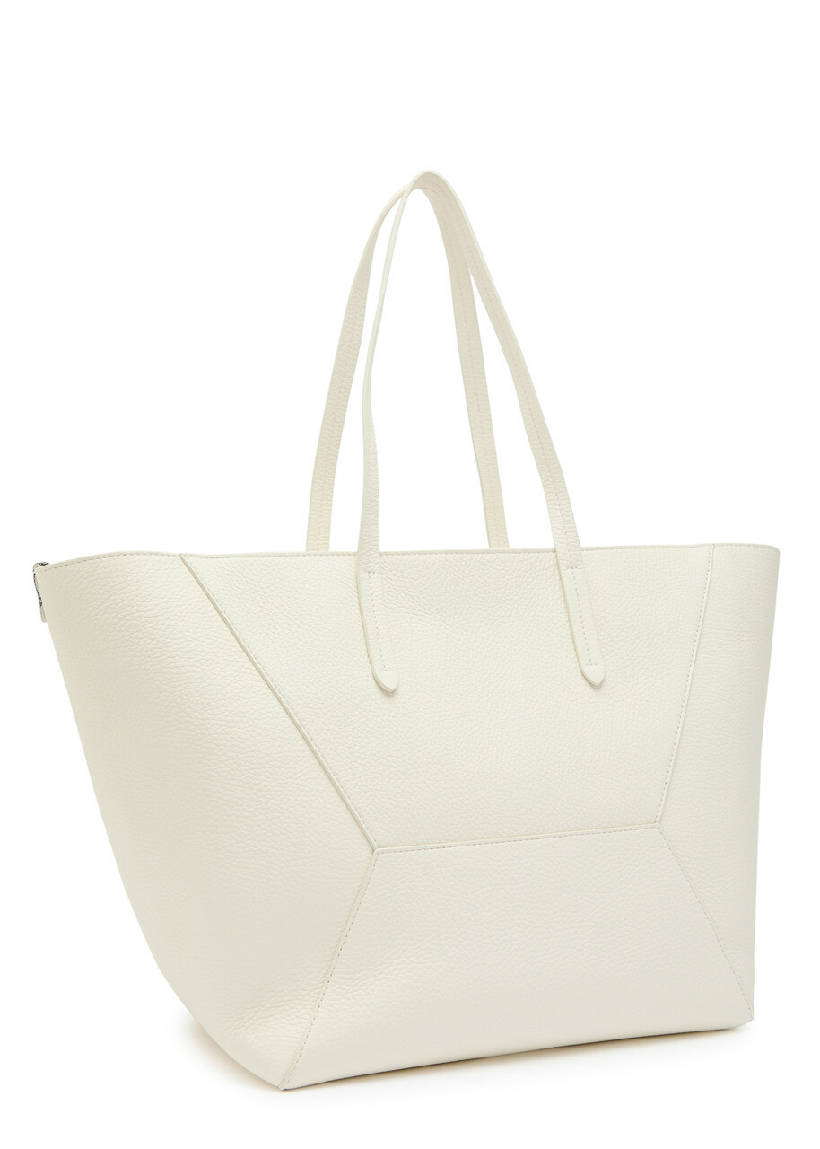 Brunello Cucinelli Bead Medium Grained Leather Tote bag - Cream - One Size