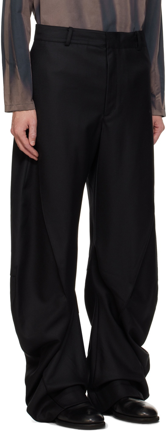 JiyongKim Black Twisted Trousers