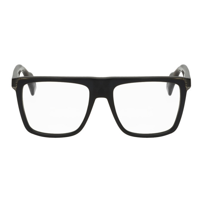 Photo: Yohji Yamamoto Black Flat Top Two-Tone Glasses