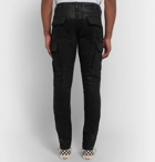 AMIRI - Skinny-Fit Waxed Stretch-Denim Cargo Jeans - Men - Black