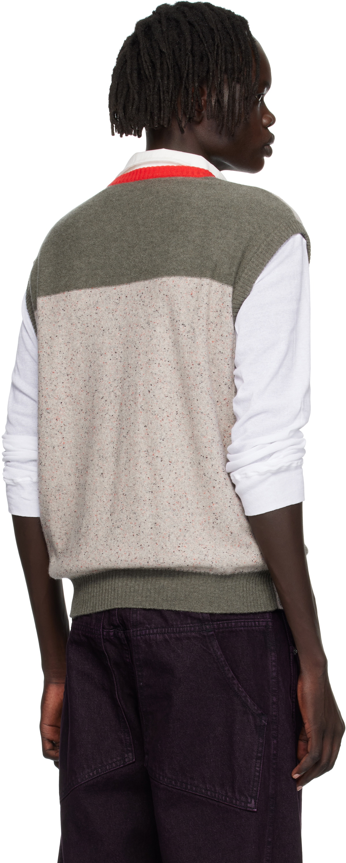Eckhaus Latta Taupe & Red Racer Vest
