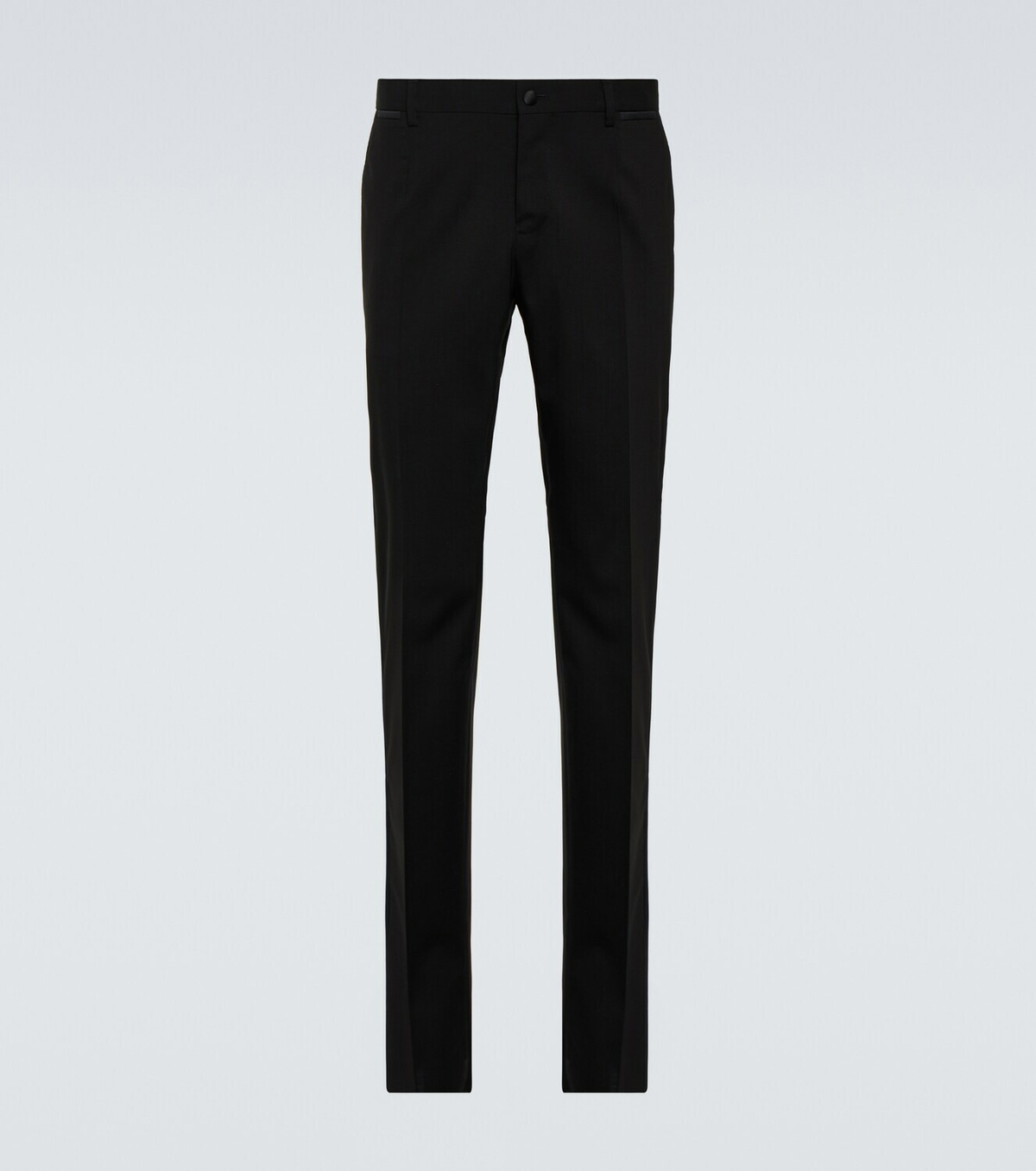 Dolce & Gabbana Black Wool Straight Men Dress Trouser Pants