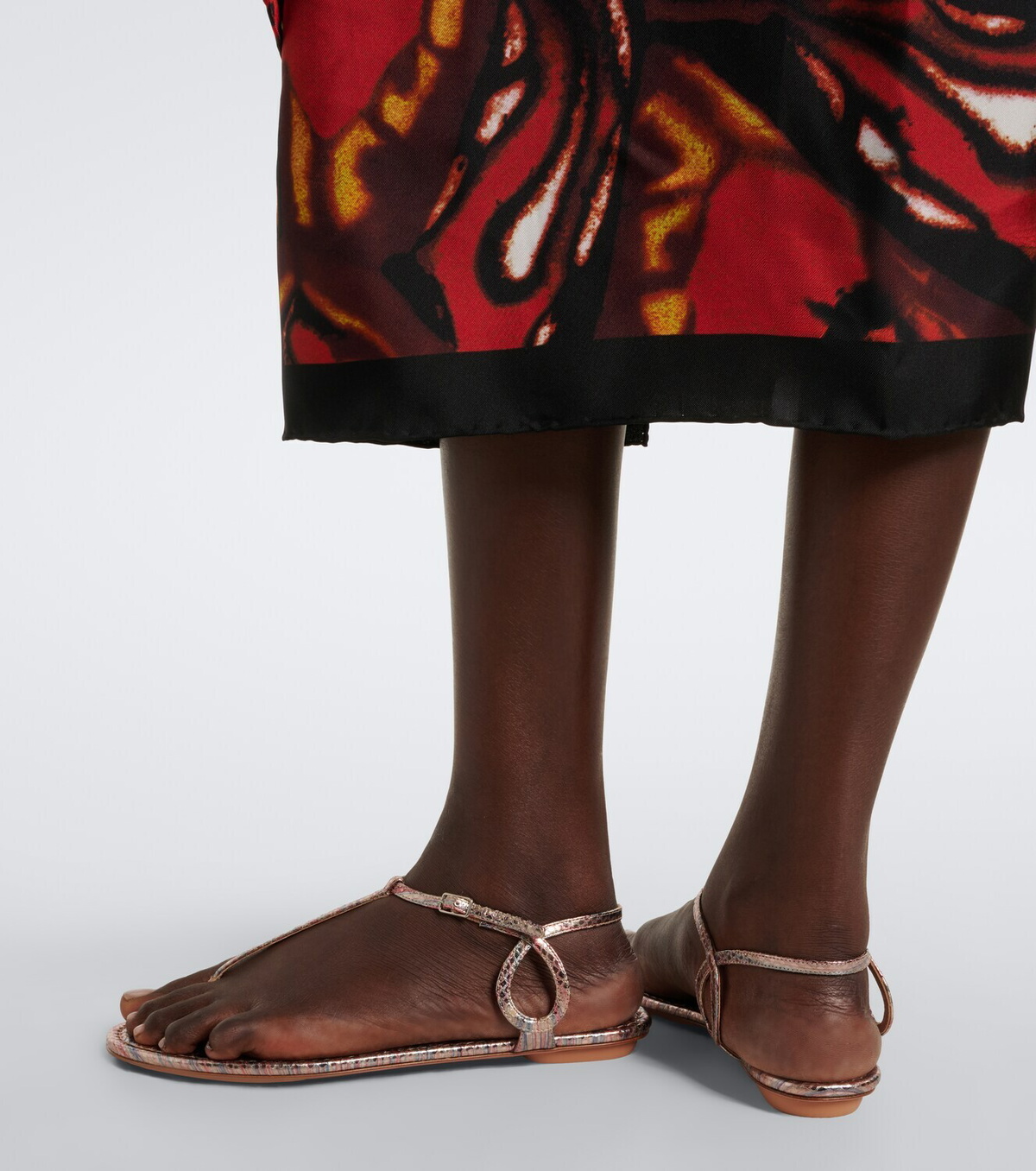 Aquazzura Almost Bare striped leather thong sandals
