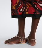 Aquazzura Almost Bare striped leather thong sandals