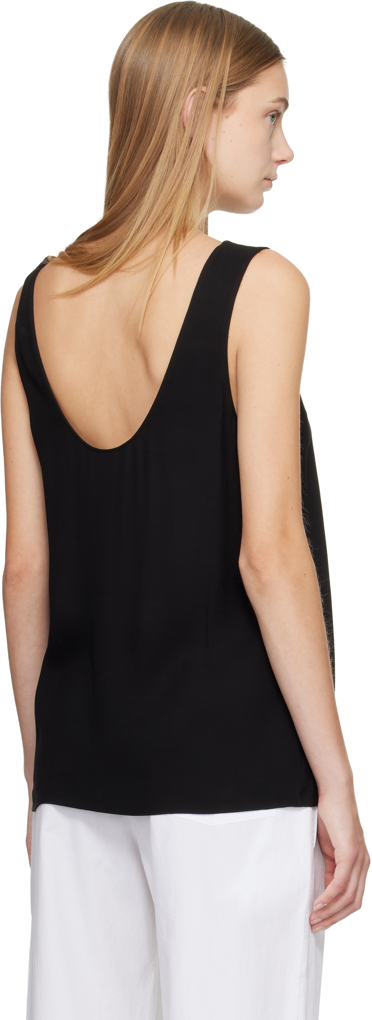 Matteau Black Fluid Scoop Tank Top