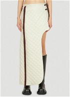 Quilted Asymmetric Skirt in Cream
