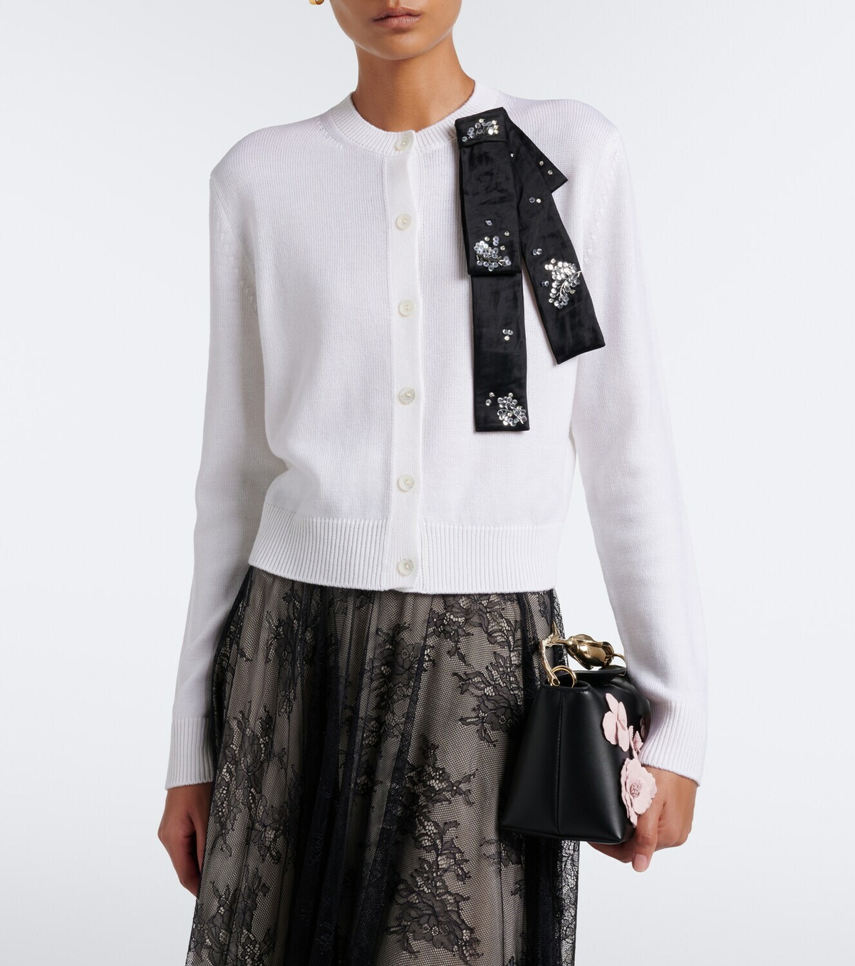 Erdem Embellished wool cardigan