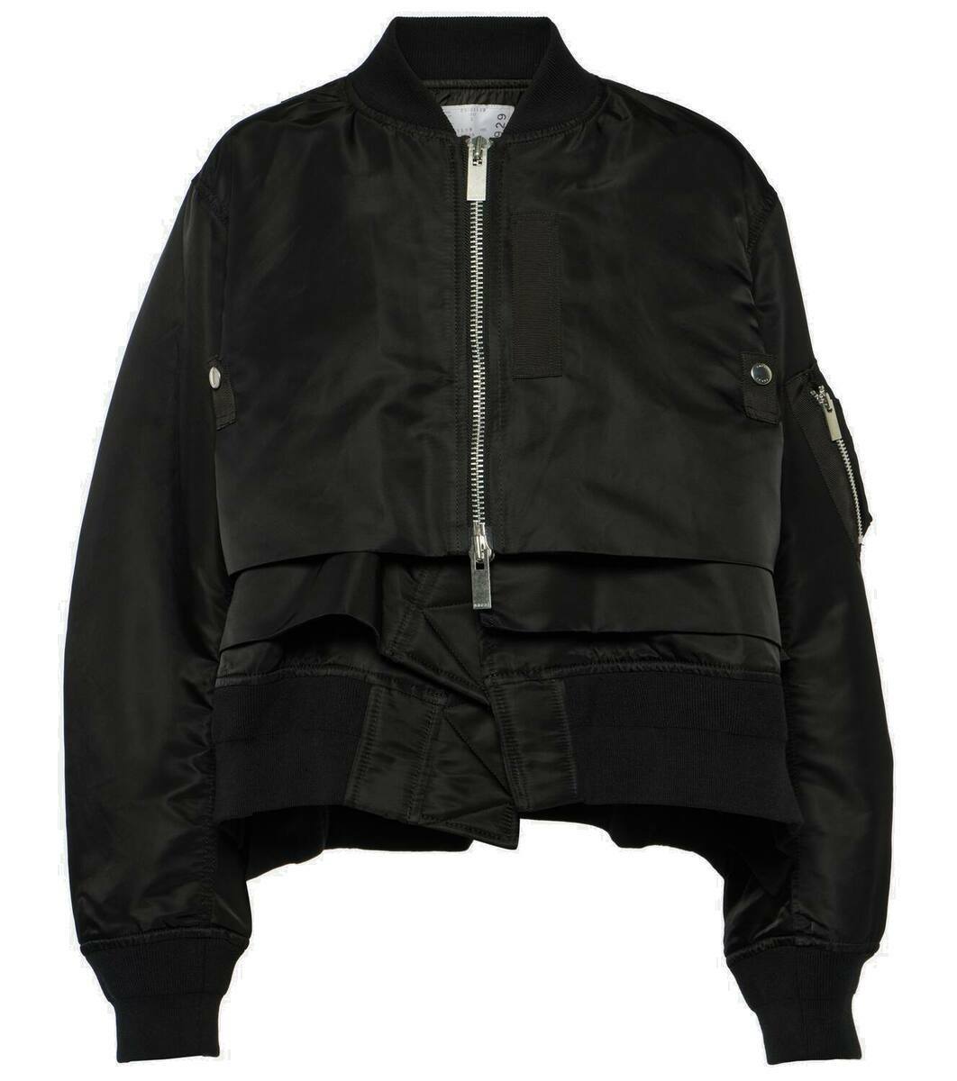 Sacai Ruffled technical twill bomber jacket Sacai