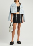 Alexanderwang.t Logo Cotton Mini Skirt Black