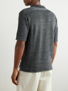 Inis Meáin - Knitted Linen Polo Shirt - Gray