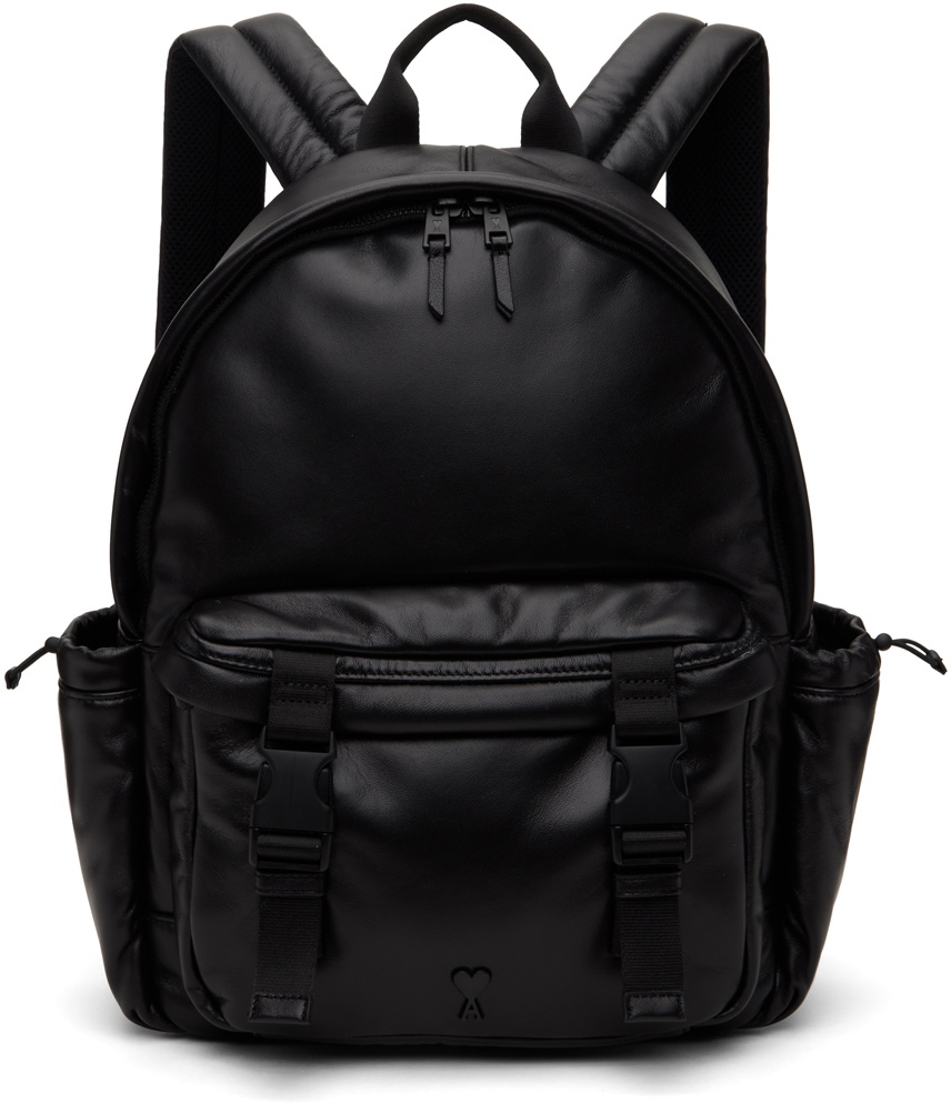 AMI Paris ブラック Ami de Coeur ナイロンタフタ バックパック Black Ami De Coeur Backpack | AMI PARIS