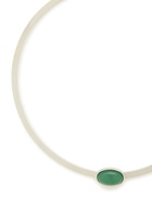 Jennifer Behr Elaine Rhodium-plated Collar Necklace - Dark Green - One Size